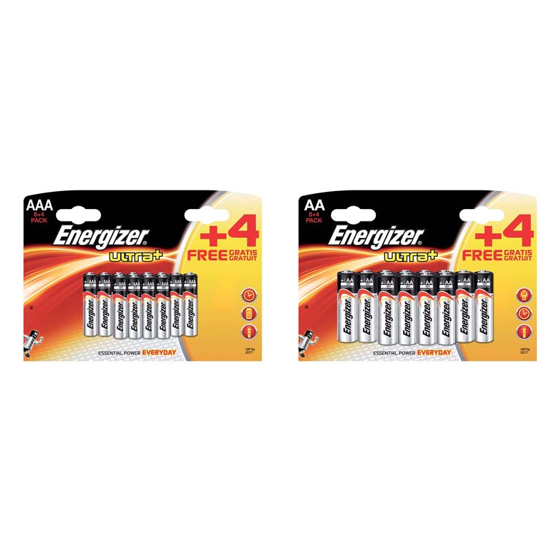 Batteria ministilo ultra+ aaa 8+4pz energizer