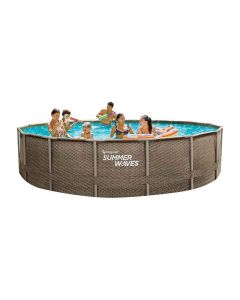 Piscina frame pool, Ø 427xh.107 cm, design rattan, include skimmer e scaletta