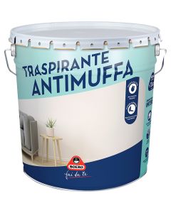 Idropittura traspirante antimuffa 14 lt, resa 9 mq/lt