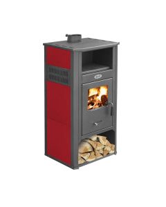 Stufa a legna vidar 9,4 kw, volume riscaldabile 150 m³, colore rosso