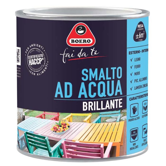 Smalto brillante acqua bianco lt2